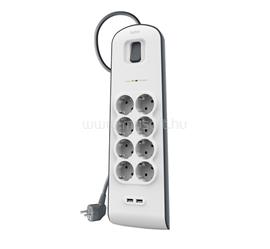 BELKIN BELKIN SURGE PLUS hálózati elosztó 8 AC+2 USB aljzat 2.4A, túlfeszültségvédő + 200cm tápkábel, FEHÉR BSV804CA2M small