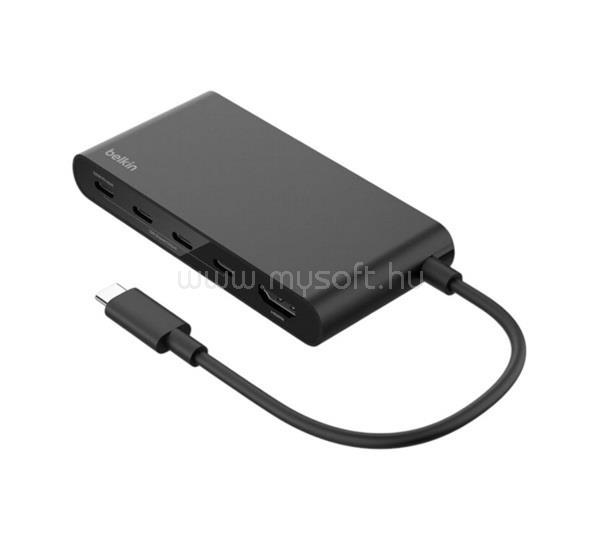 BELKIN BELKIN Type-C HUB 5in1 elosztó, 20cm, FEKETE