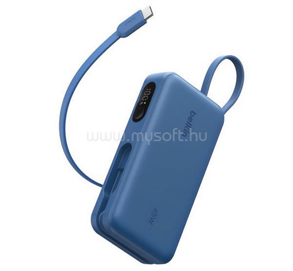 BELKIN BELKIN ULTRACHARGE vésztöltő Type-C aljzat 10000mAh, LED kijelző + fix Type-C kábel, SÖTÉTKÉK