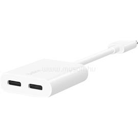 BELKIN USB-C -> 2db USB-C M/F adapter 0.1m fehér 60W PD F7U081btWH small
