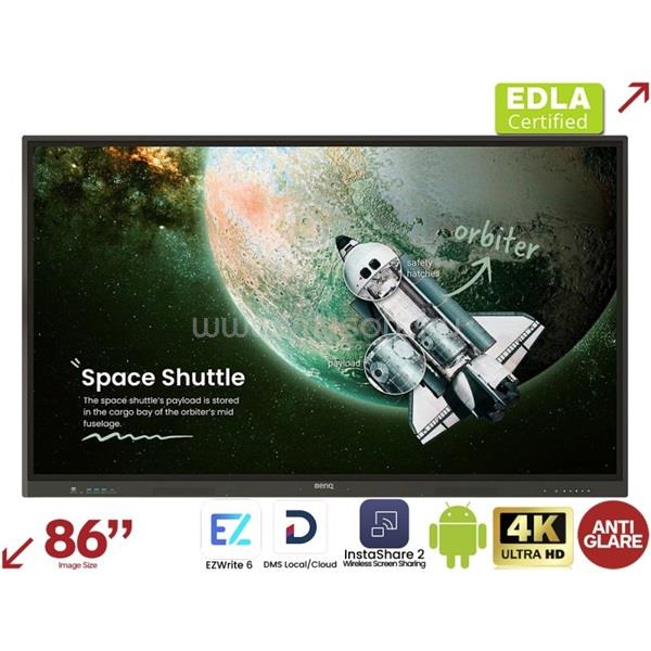 BENQ LFD - 86" Smart Signage RE8604A (3840 × 2160, 18/7, 450nits, 40 érintési pont)