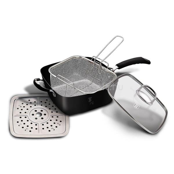 BERLINGER HAUS BH/6554 Black Professional Line 4 részes négyszögletű serpenyő szett (fekete)