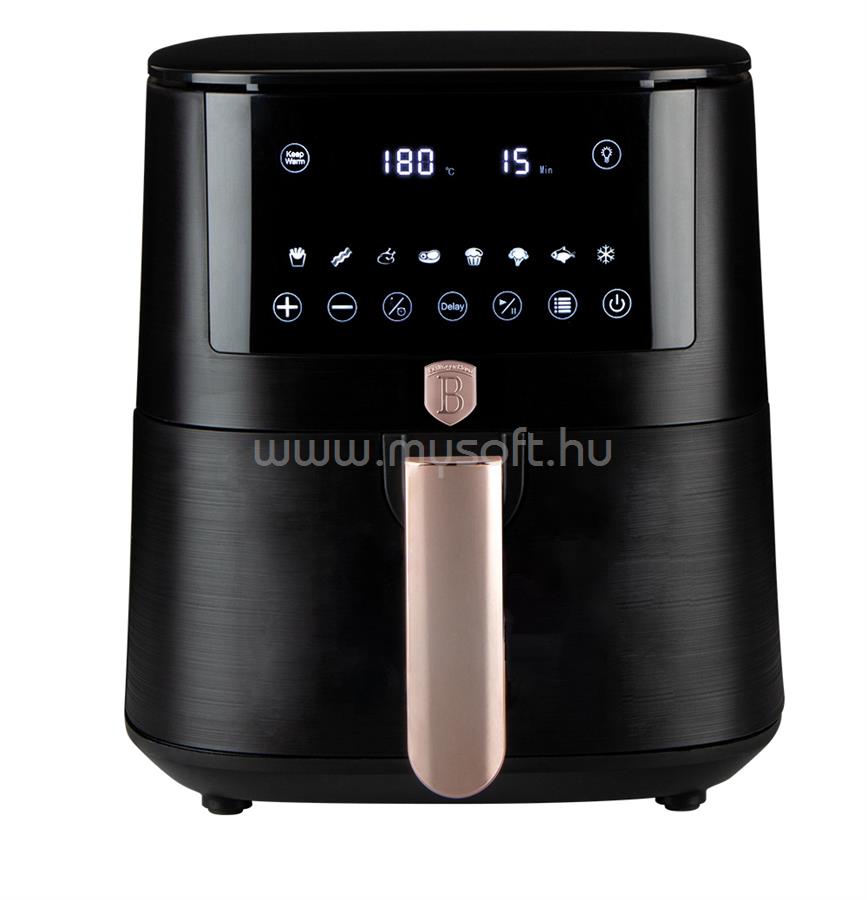 BERLINGER HAUS BH/9537 5 L forrólevegős sütő (fekete- rose gold)