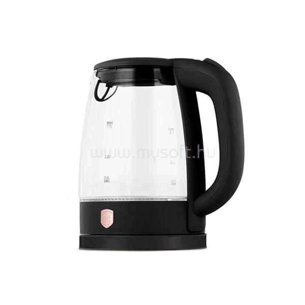 BERLINGER HAUS BH/9573 üveg 1,7 L-es  fekete- rose gold vízforraló