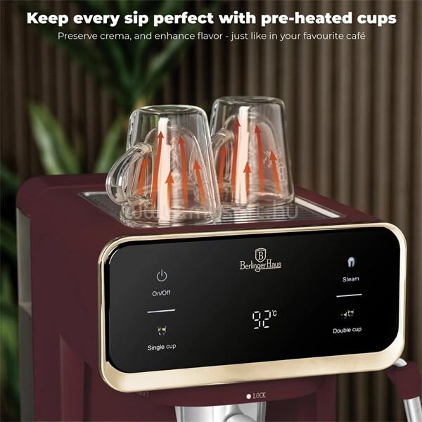 BERLINGER HAUS BH/9848 3in1 matt bordó digitális espresso kávéfőző