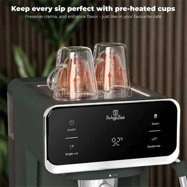 BERLINGER HAUS BH/9850 3in1 matt zöld digitális espresso kávéfőző