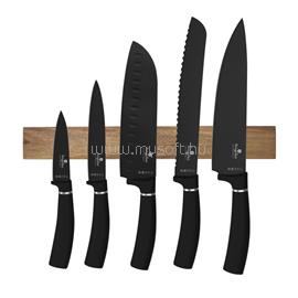 BERLINGER HAUS Matte Black Collection 6 részes késkészlet mágneses akácfa tartóval (BH/2885) BH/2885 small