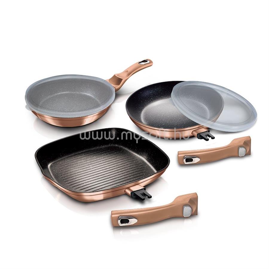 BERLINGER HAUS Metallic Line Rose Gold Edition 5 részes serpenyő szett levehető nyéllel (BH/7038)