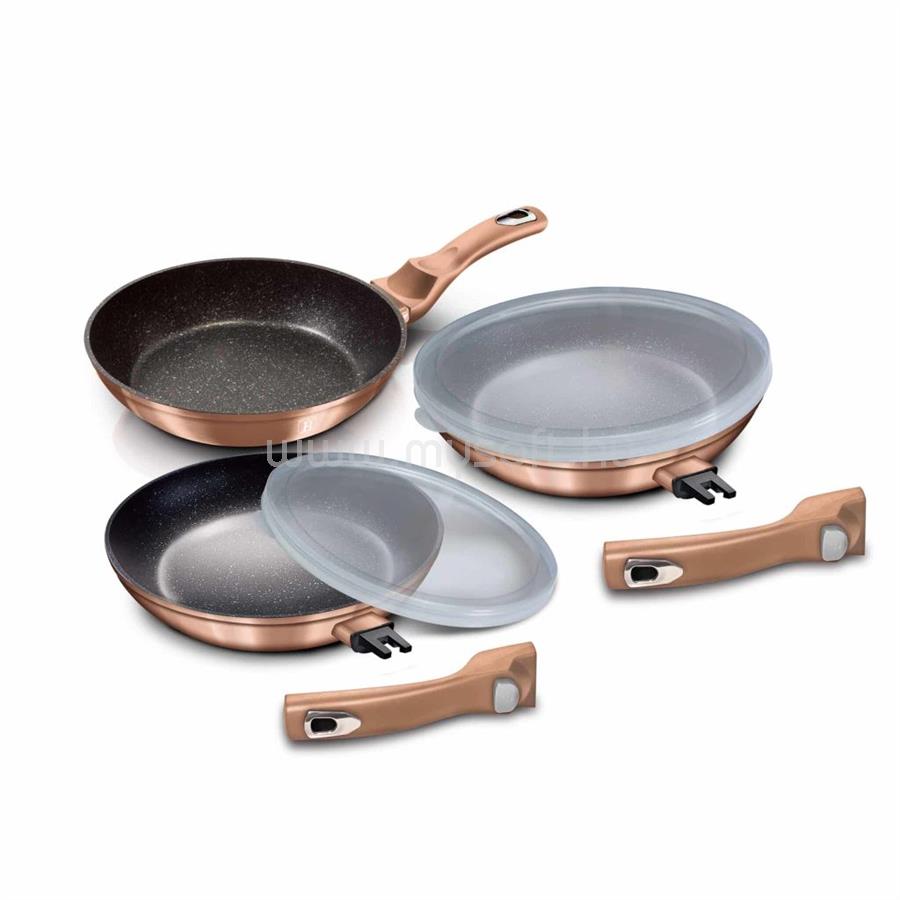 BERLINGER HAUS Metallic Line Rose Gold Edition 5 részes serpenyő szett levehető nyéllel (BH/7054)