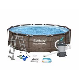 BESTWAY Mykonos Lux kör rattan fémvázas medence szett 366 x 100 cm - homokszűrővel FFA_205 small