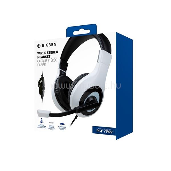 BIGBEN V1 PS4/PS5 sztereo fehér gamer headset
