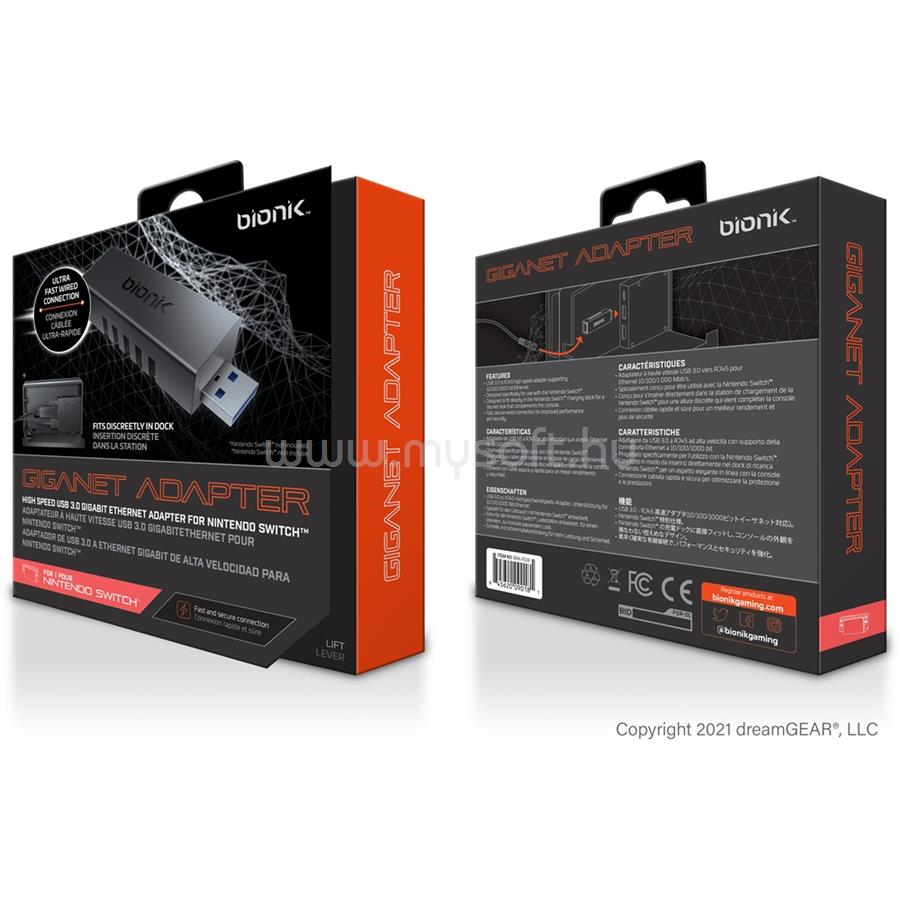 BIONIK BNK-9018 Nintendo Switch Kiegészítő USB 3.0 Giganet Adapter