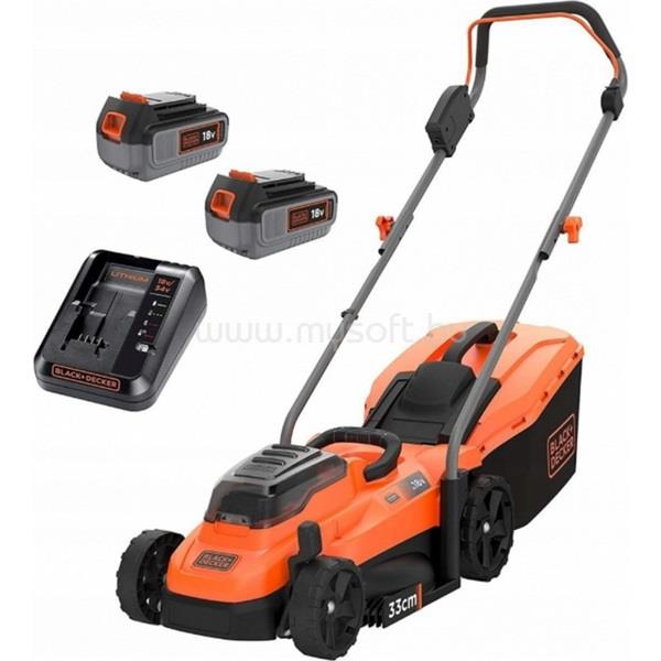 BLACK AND DECKER Black & Decker BCMW3318L2-QW akkuval és 2A töltővel akkumulátoros fűnyíró
