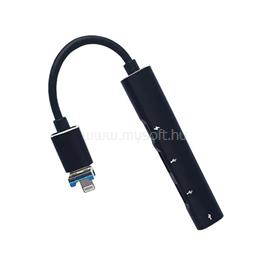 BLACKBIRD Adapter USB3.0/Lightning, 2xUSB, 1xUSB-C, 1xLightning (fekete) BH1718 small
