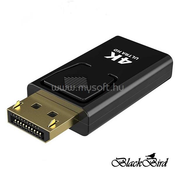 BLACKBIRD Átalakító Displayport 1.2 male to HDMI female 4K passzív, Fekete