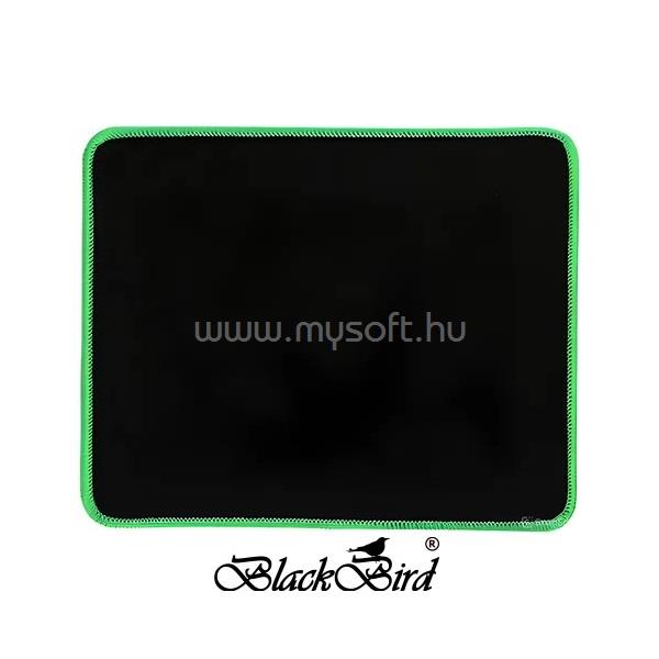 BLACKBIRD Egérpad Gamer NanoGlide  21x25cm 3mm vastag zöld varrott szegély