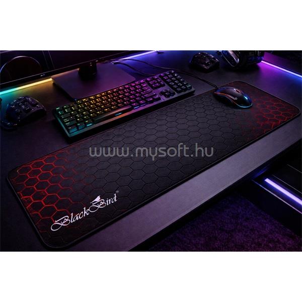 BLACKBIRD Egérpad Gamer TacticField  90x40cm 3mm vastag fekete varrott szegély