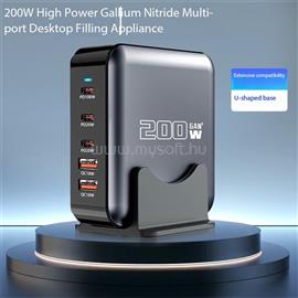 BLACKBIRD GAN200W töltő 1xUSB-C PD100W, 2xUSB-C PD20W, 2xUSB (ezüst) BH1638 small