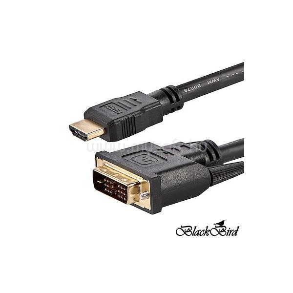 BLACKBIRD Kábel HDMI male to DVI 24+1 male kétirányú, 2m