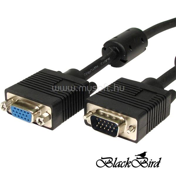 BLACKBIRD Kábel VGA monitor Hosszabító 1.8m, Male/Female, Árnyékolt