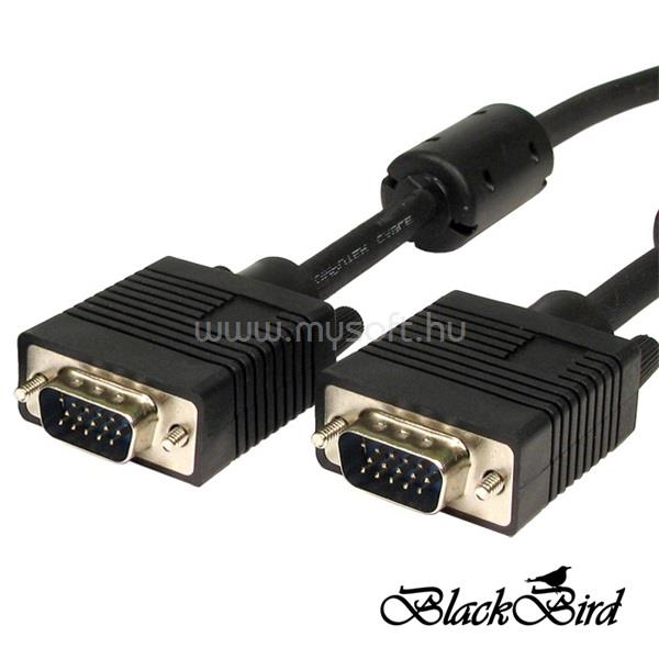 BLACKBIRD Kábel VGA monitor Összekötő 1.8m, male/male, Árnyékolt