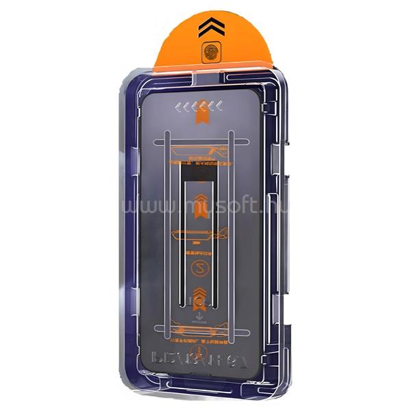 BLACKBIRD Kijelzővédő Üvegfólia 9H PRIVANCY FEKETE applikátorral Iphone 17PRO készülékhez