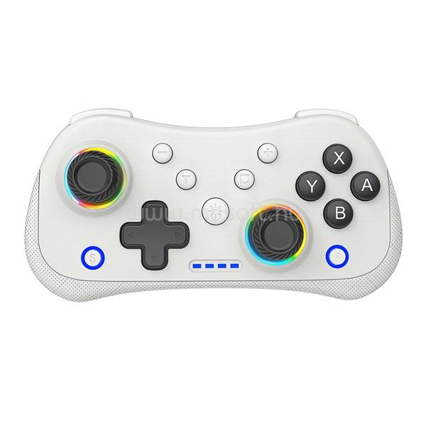 BLACKBIRD Kontroller - Nintendo Switch/Lite/OLED/Android/IOS/PC, Vezeték nélküli Bluetooth 5.0, 400mAh, Fehér RGB