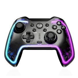 BLACKBIRD Kontroller - Nintendo Switch/Lite/OLED/Android/IOS/PC, Vezeték nélküli Bluetooth 5.0, Átlásztó Fekete RGB BH7040RG small