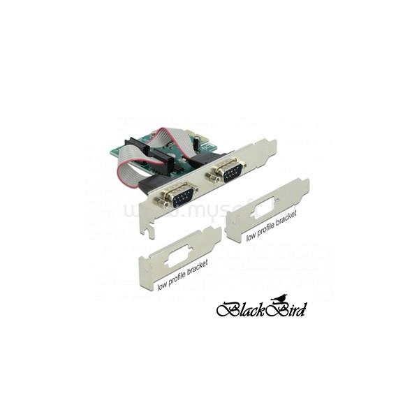 BLACKBIRD PCI-E Bővítőkártya 2x Soros RS-232 port (Low Profile verzió)