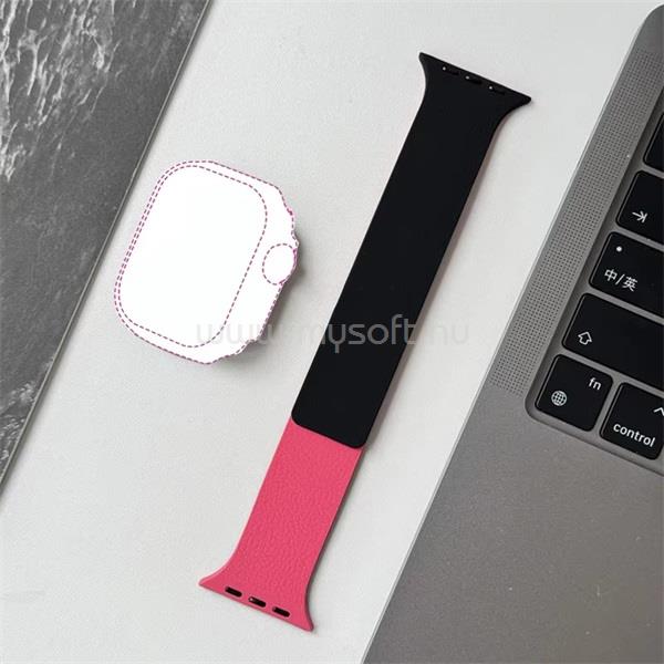 BLACKBIRD Szíj Iwatch készülékhez LITCHI Fekete Pink 38/40/41/S1042 mm