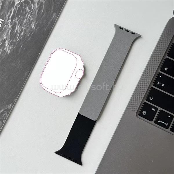 BLACKBIRD Szíj Iwatch készülékhez LITCHI Fekete Szürke 38/40/41/S1042 mm
