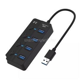 BLACKBIRD USB 3.0 HUB 4 port, kapcsolóval BH1373 small