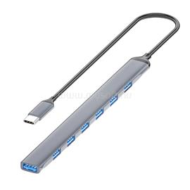 BLACKBIRD USB 3.0 Type-c 7 port hub extra slim, aluminium ház, notebookhoz BH1468 small