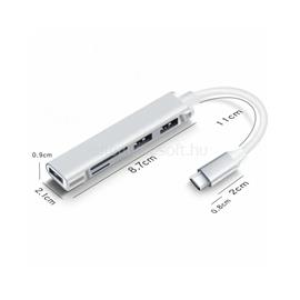 BLACKBIRD USB 3.0 Type-c multiport hub 5in1 3xUSB3.0, SD, TF (ezüst) BH1471 small