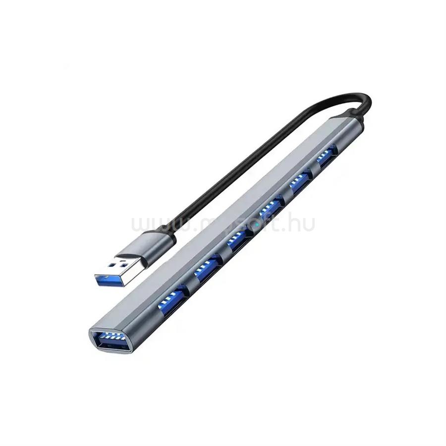 BLACKBIRD USB 3.0 USB  7 port hub extra slim, aluminium ház, notebookhoz