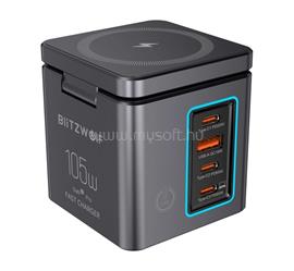 BLITZWOLF asztali töltőállvány USB+3 Type-C 105W, Apple Watch töltő, FEKETE BW-I113 small