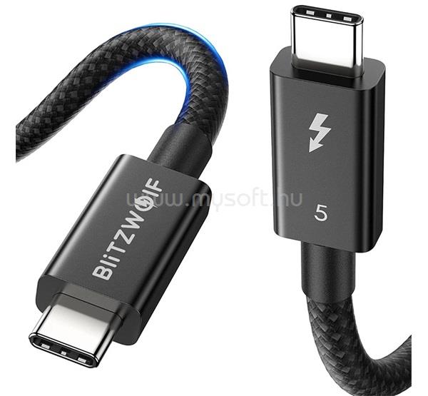 BLITZWOLF BW-HDC8 adatkábel Type-C - Type-C, 150cm, FEKETE