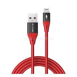 BLITZWOLF BW-MF10 Pro Red 1,8m USB/Lightning piros adat- és töltőkábel BW-MF10_PRO_RED small