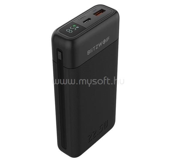 BLITZWOLF BLITZWOLF BW-P22 vésztöltő USB+Type-C aljzat 20000mAh, LED kijelző, FEKETE
