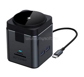 BLITZWOLF BLITZWOLF Type-C HUB 9in1 elosztó, wireless, FEKETE BW-TH17 small