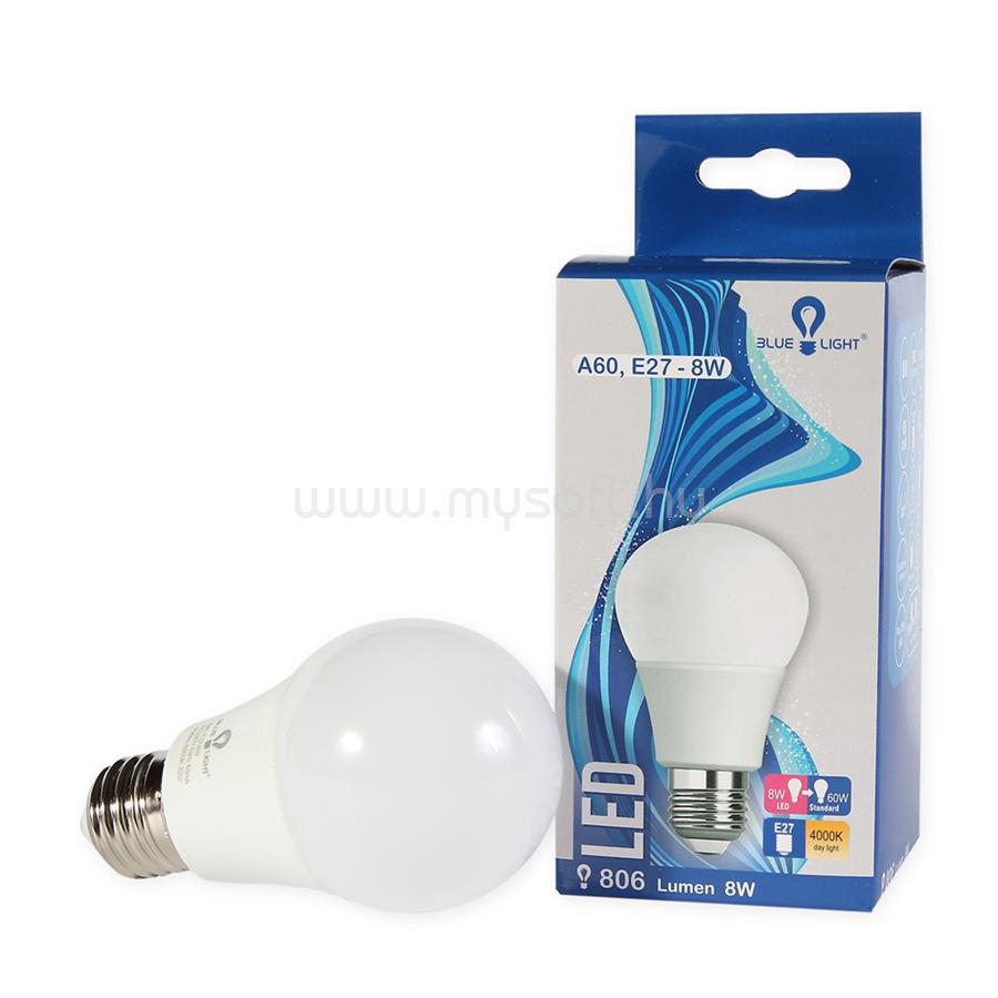 BLUE LIGHT Led 8W A60, E27 806 lm 4000k Blue Light