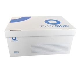 BLUERING Archiváló konténer karton doboz fedeles 54x36x25cm, felfelé nyíló tetővel BlueringR fehér-kék BLUERING_BRARCHK small