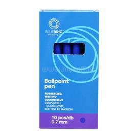 BLUERING Golyóstoll 0,7mm, nyomógombos, gumírozott fogórész, kék átlátszó test, BlueringR R2, írásszín kék BLUERING_BR894809BL small