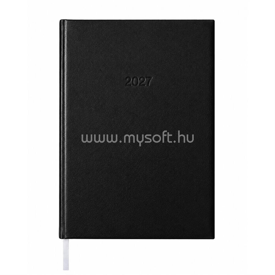 BLUERING Határidőnapló agenda Standard B/5, napi fehér lapokkal fekete BlueringR 2027.