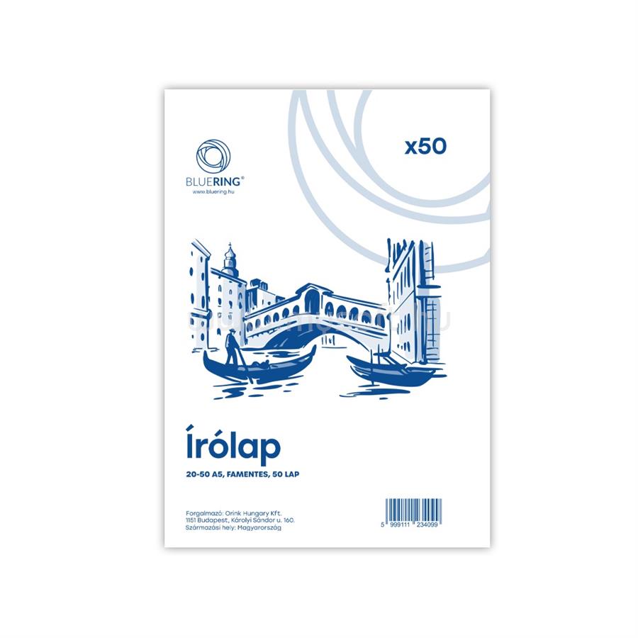 BLUERING Írólap A5, 20-50 famentes borítékos 50lap BlueringR