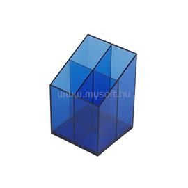 BLUERING Írószertartó 4 rekeszes négyszögletű műanyag, BlueringR transzparens kék BLUERING_19207 small