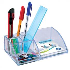 BLUERING Írószertartó 7 rekeszes 180x110x55mm, műanyag, BlueringR víztiszta BLUERING_3839107 small