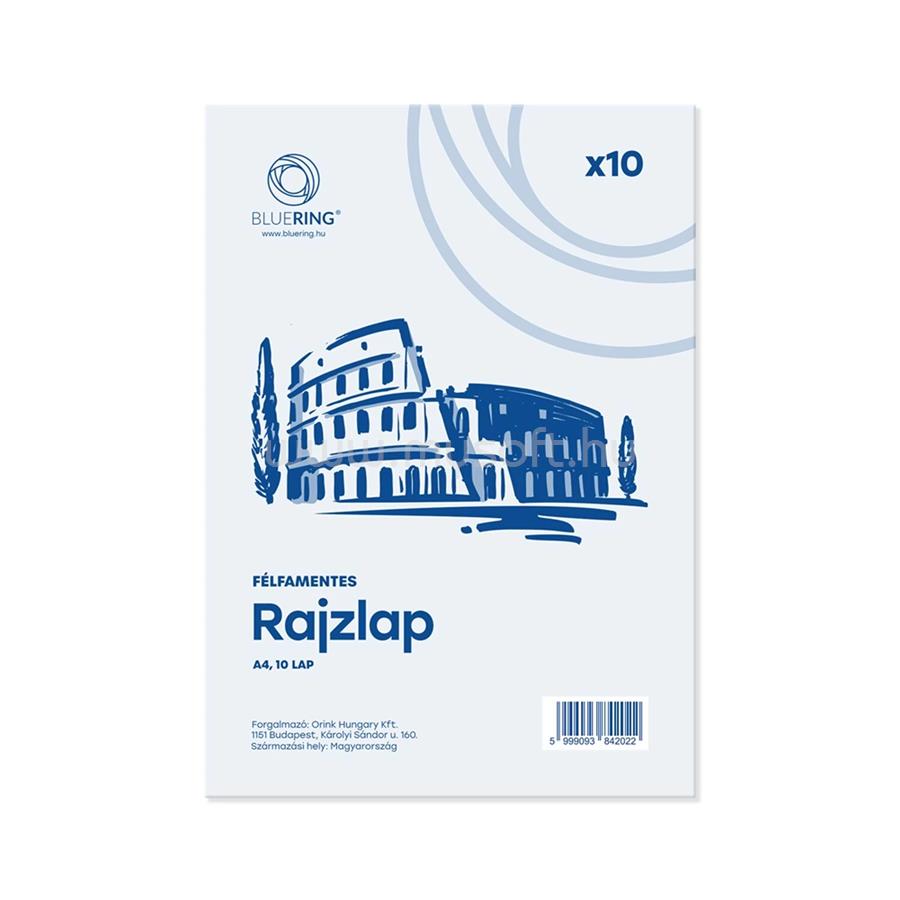 BLUERING Rajzlap A3, félfamentes pántolva BlueringR 10 ív/csomag