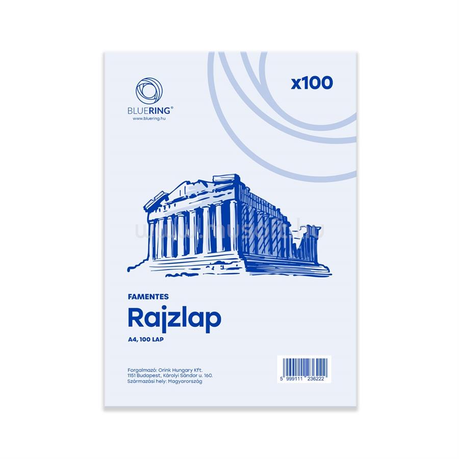 BLUERING Rajzlap A4, famentes fóliázva BlueringR 100 ív/csomag,