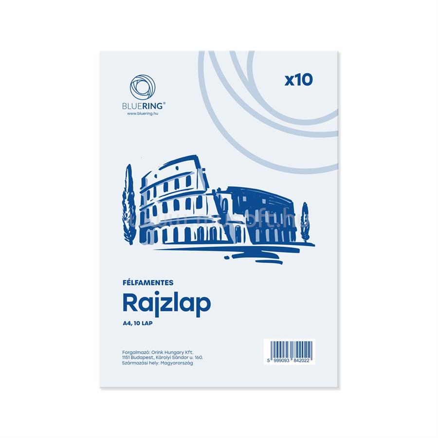 BLUERING Rajzlap A4, félfamentes fóliázva BlueringR 10 ív/csomag,